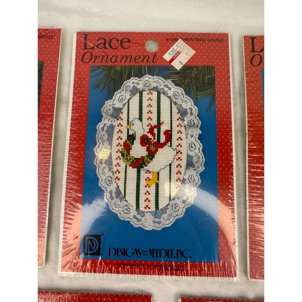 Lot of 5‎ Designs for the Needle Vintage Lace Ornament Cross Stitch Kits